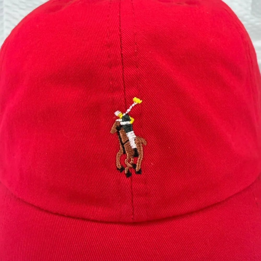 AUTHENTIC POLO RALPH LAUREN RED CLASSIC SPORT CAP HAT ONE SIZE UNISEX NEW M/L - Picture 2 of 6